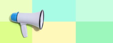 Sert gölgeli beyaz megafon