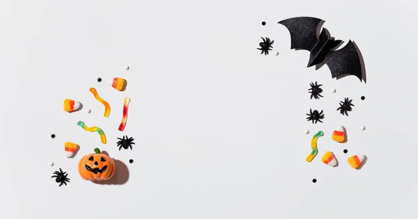 Abóboras com decorações de Halloween — Fotografia de Stock