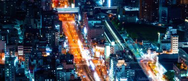 Bir karayolu Osaka havadan görünümü