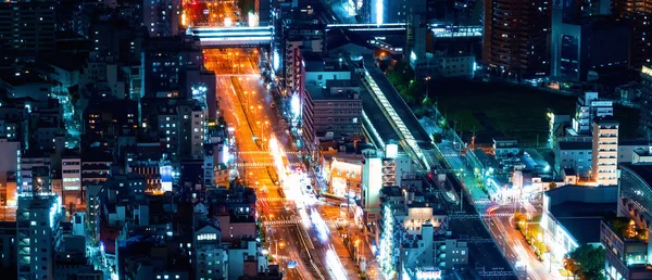 大阪の高速道路の空撮 — ストック写真