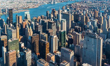 Manhattan, Ny gökdelenlerin havadan görünümü