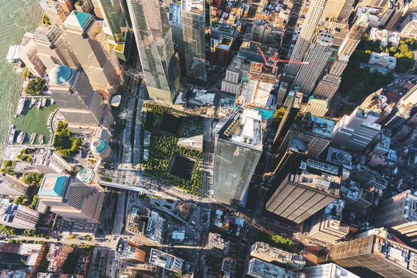 Letecký pohled na věž svobody v jednom Světovém obchodním centru, na Manhattanu v New Yorku — Stock fotografie