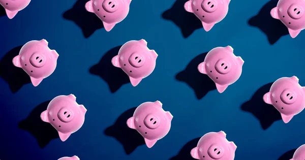 Upp och ner piggy bank mönster — Stockfoto