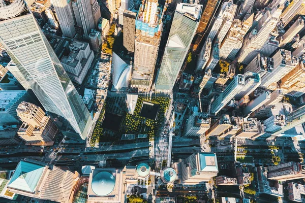 Vista aérea de la Torre de la Libertad en One World Trade Center, Manhattan, Nueva York — Foto de Stock