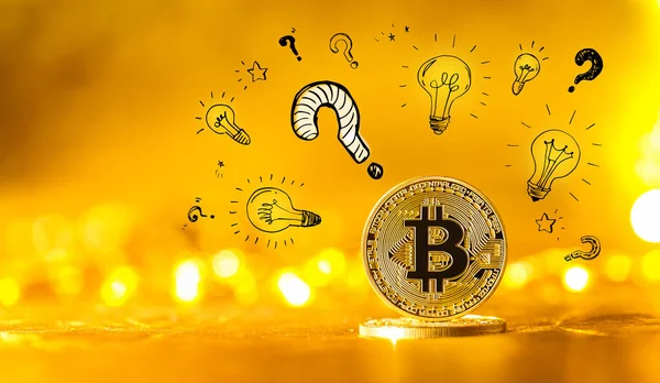 Frage nach Glühbirnen mit Bitcoin — Stockfoto