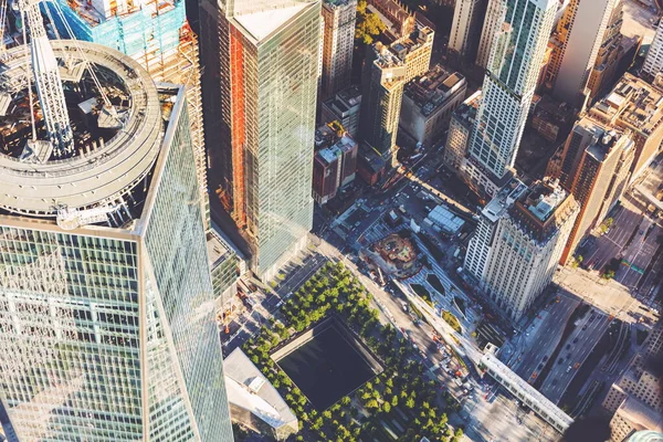 Letecký pohled na věž svobody v jednom Světovém obchodním centru, na Manhattanu v New Yorku — Stock fotografie