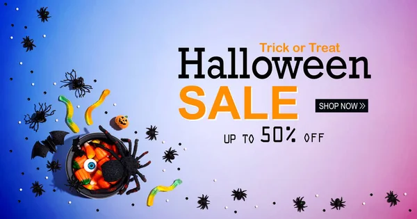 Banner de venda de Halloween — Fotografia de Stock