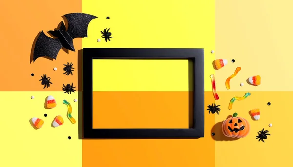 Decoração de tema de Halloween com moldura foto — Fotografia de Stock