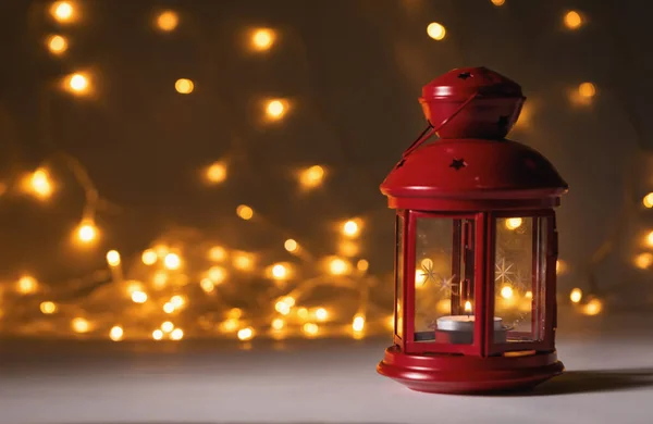 Rode Kerst lantaarn — Stockfoto