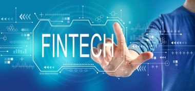 Bir erkekle Fintech konsepti