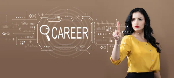 Searching career theme with business woman