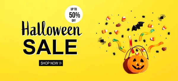 Werbebanner zum Halloween-Verkauf — Stockfoto