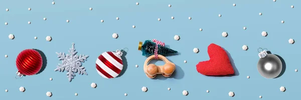 クリスマスオーナメントのコレクション — ストック写真