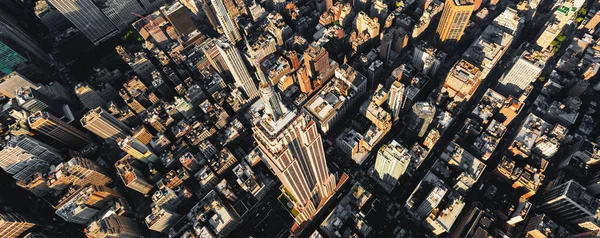 Luchtfoto van Midtown Manhattan New York City — Stockfoto