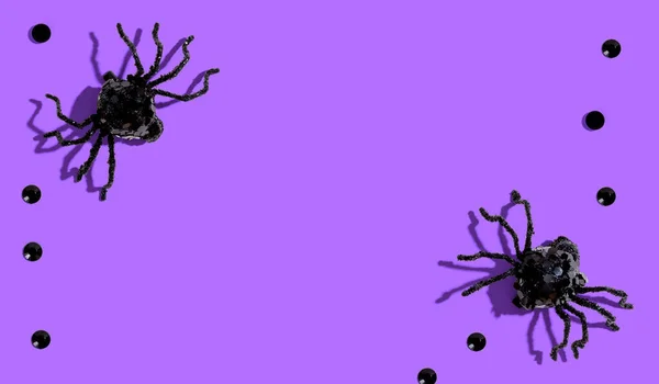 Zwarte spinnen met Halloween — Stockfoto