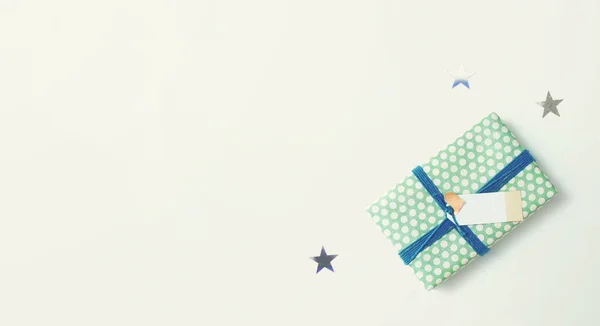Gift box with small stars — Stock Photo, Image