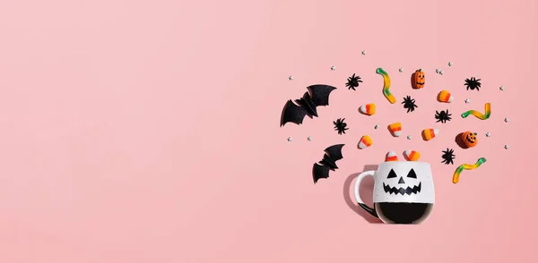 Halloween theme with ghost mug — Stock Photo, Image