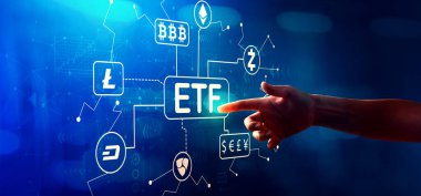 Bir düğmeye basarak kripto para birimi Etf teması
