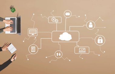 Birlikte çalışan insanlarla bulut hesaplama