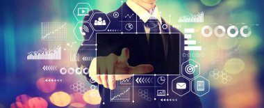 Bir işadamı ile pazarlama konsepti