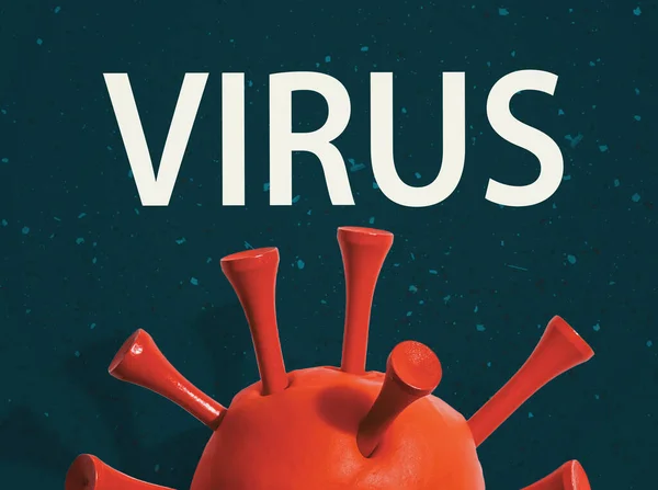 Temat wirusa z czerwonym wirusem — Zdjęcie stockowe