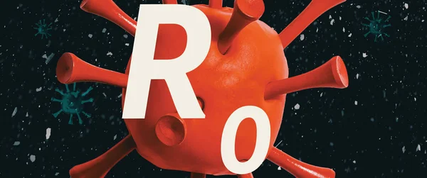 R Μηδέν θέμα με ένα κόκκινο ιό — Φωτογραφία Αρχείου