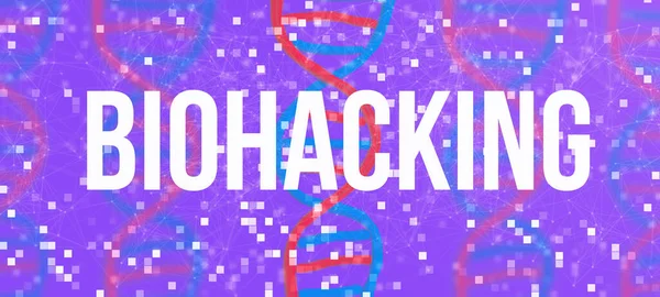 Biohacking thema met DNA en abstracte lijnen — Stockfoto