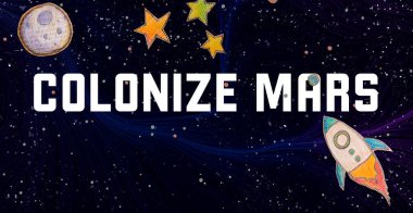 Uzay arkaplanı olan Mars temasını kolonize et