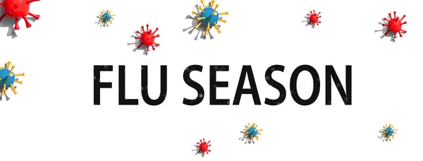 Тема сезону грипу з об'єктами вірусних ремесел — стокове фото