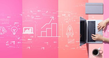 Bilgisayarla çalışan kişi ile iş büyüme analizi