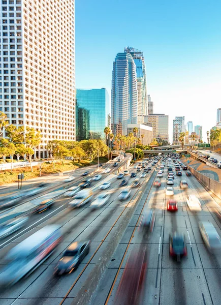 Blick auf den Verkehr in Dowtown LA — Stockfoto