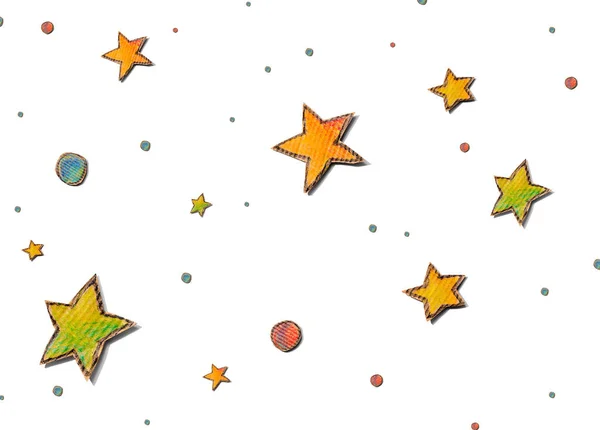 Sterne und Planeten aus Pappe Bastelzeichnungen — Stockfoto