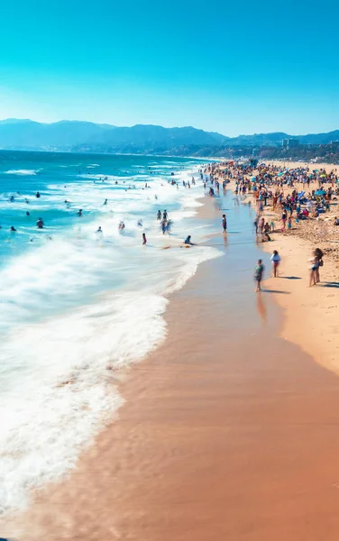 Santa Monica plajı manzarası — Stok fotoğraf
