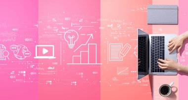 Bilgisayarla çalışan kişinin içerik pazarlama kavramı