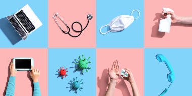 TeleHealth temalı karoları olan düz konum