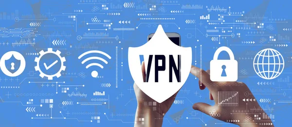 Concept VPN avec smartphone — Photo
