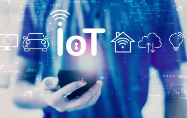 Bir akıllı telefon kullanan adam ile çok Tema