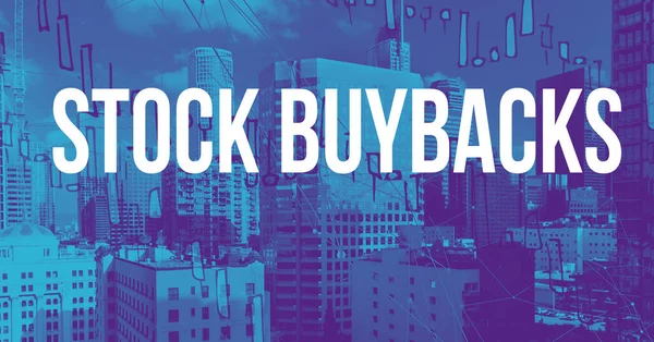 Tema Stock Buybacks con skycapers centro di LA — Foto Stock