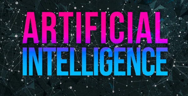 Artificiell intelligens tema med abstrakta nätverksmönster — Stockfoto