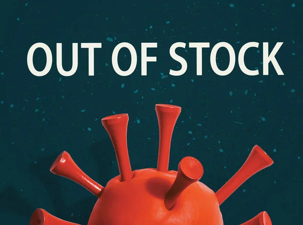 Out of stock theme with a red virus — Stock Photo, Image