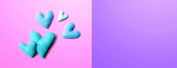 Waardering thema met handgemaakte hartkussens — Stockfoto