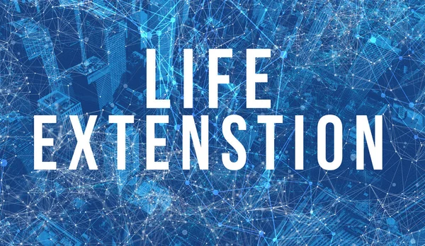 Life extension theme with abstract cityscape — Stock Photo, Image