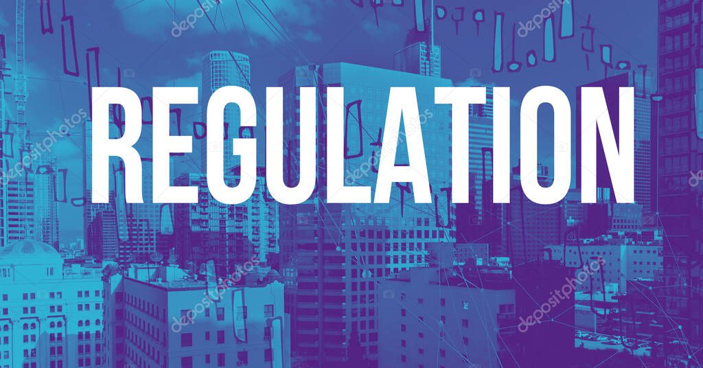 Regulation theme with downtown LA skycapers