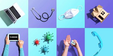 TeleHealth temalı karoları olan düz konum