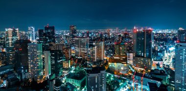 Tokyo şehir manzarası hava manzarası