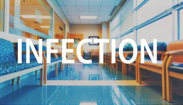 Tema infezione con uno sfondo sala d'attesa medica — Foto Stock
