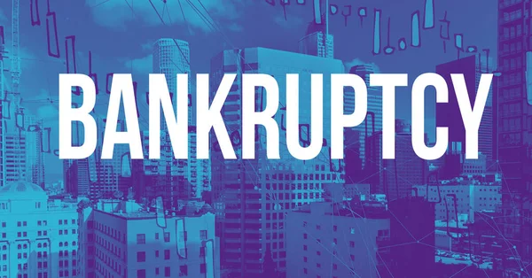 Tema de bancarrota con skycapers del centro de Los Ángeles —  Fotos de Stock