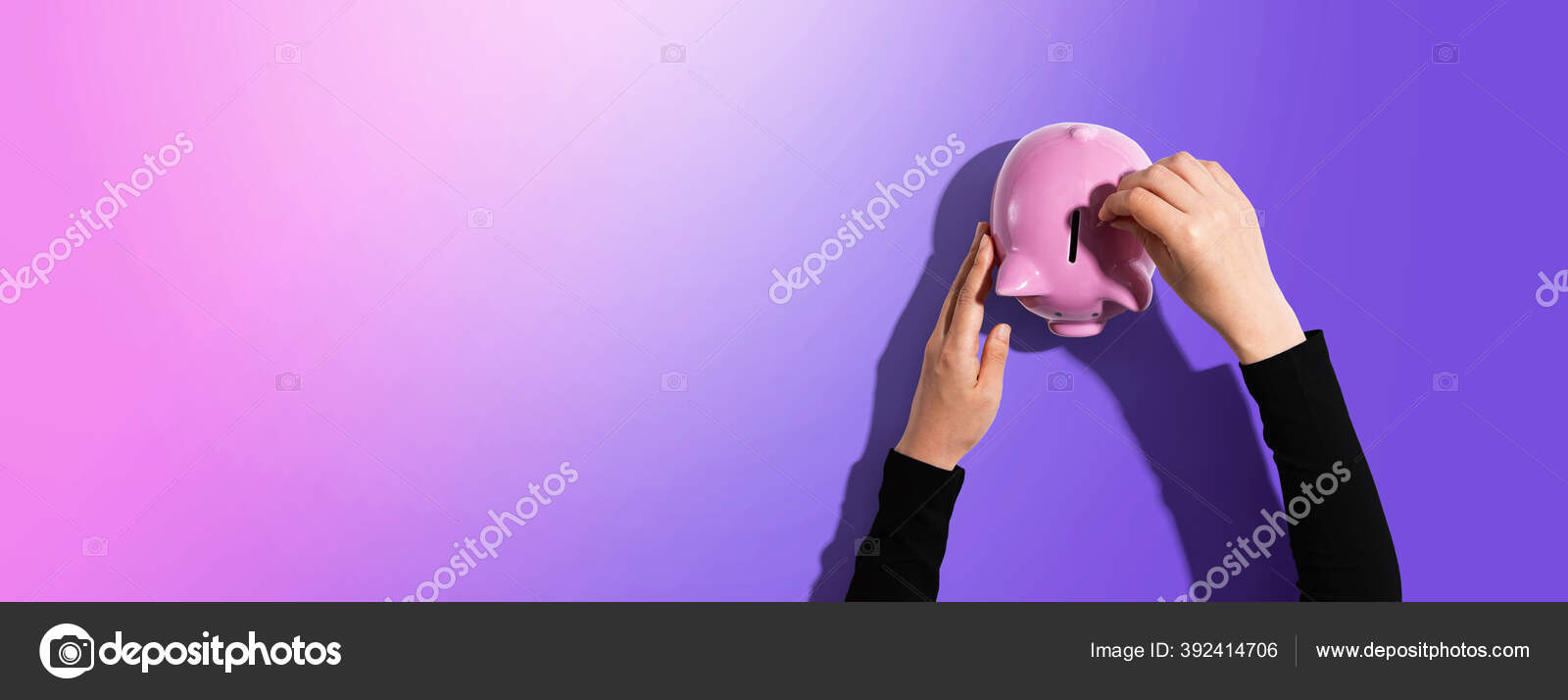 Person depositing money in a piggy bank — Stock Photo © Melpomene ...