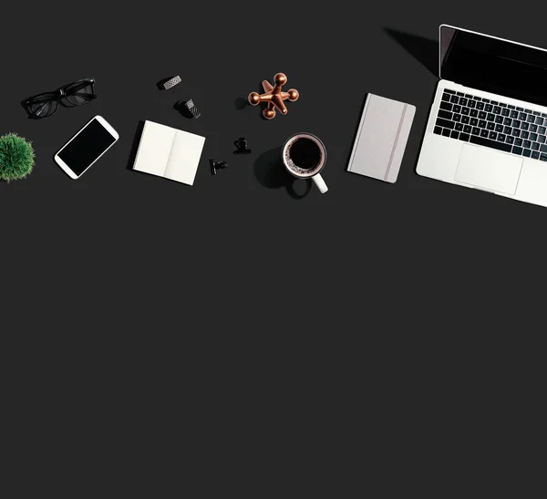 Laptop computer with office supplies — Stock Photo, Image