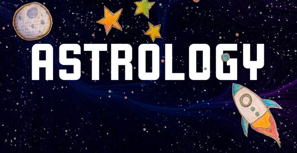 Astrologie thema met een ruimte achtergrond — Stockfoto